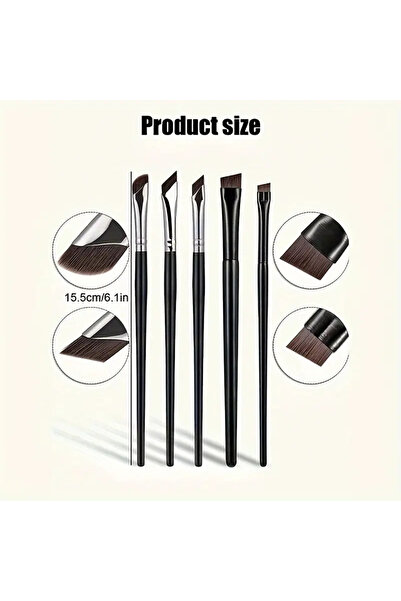 Choice 5pcs Eyeliner Brush Set, with Tilted Fine Blade, Suitable for Precise ...