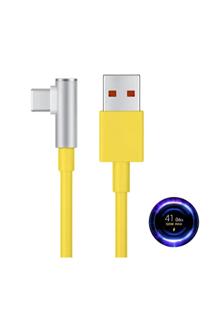 Choice7 1.8m 90 Degree Yellow NNBILI 120W USB Type C Cable Tipo 6A 67W Turbo ...