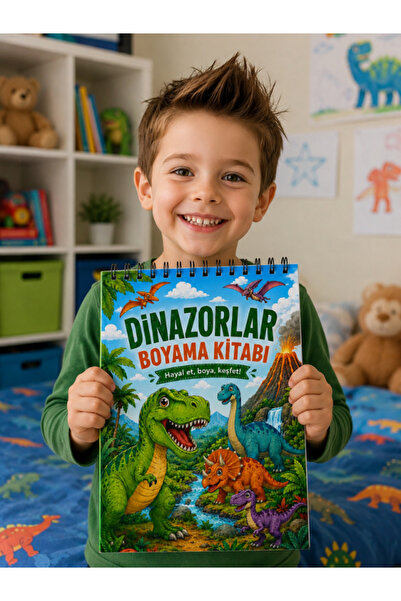 Pembe Yayınevi Dinazorlar Boyama Kitabı - Çocuklar İçin Boyama Kitabı