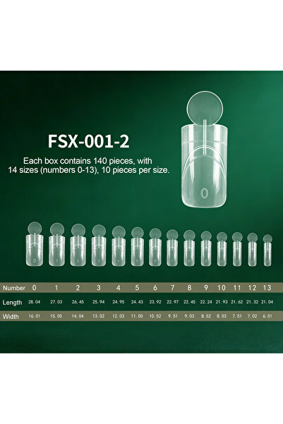 Choice FSX-001-2 Nailpop 140/280 قطعة أشكال أظافر مزدوجة للخط الفرنسي الداخلي...