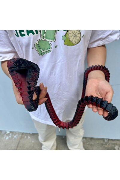 Choice6 90cm 35.43in Black and red 3D printed cobra statue, Flexible 3D Print...