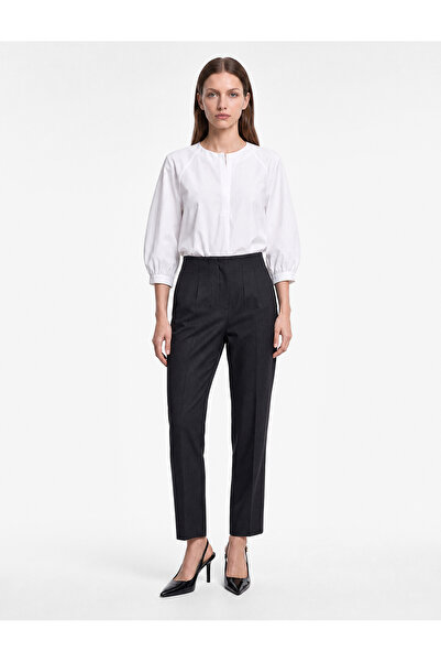 Koton Slim Fit Straight Short Leg Viscose Blend Cigarette Trousers