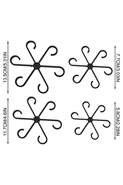 Choice 4 piece set black 4pcs Climbing Plants Support Clips Flower stem colle...