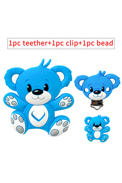 Choice 3pcs 3pcs/set Silicone Cartoon Animal Figure Teether Beads and Clips B...