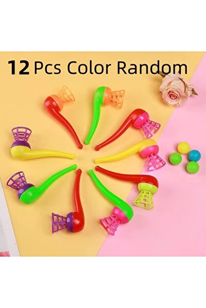 Choice 12Pcs 12PCS Suspended Blow Pipe Blow Ball Rod Game Children Balance Tr...