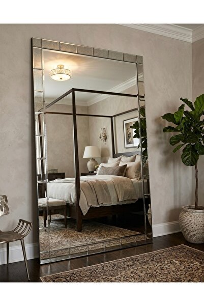 LUXURY VİLLA Luxury Bronz Aynalı Dekoratif Boy Aynası 100x180