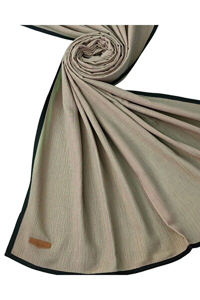 mim eşarp Enba Piped Aqua Solid Color Shawl 85X190Cm - Mink