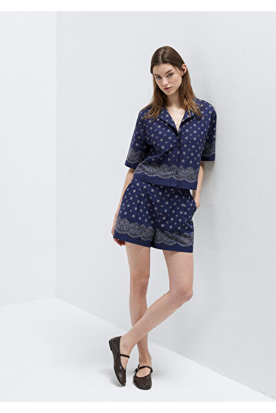 Mavi Ethnisch bedruckte marineblaue Shorts 1410254-91499