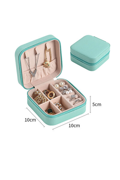 Choice S green Simple Ins Macaroon Jewelry Box Travel Travel Studs Necklace R...
