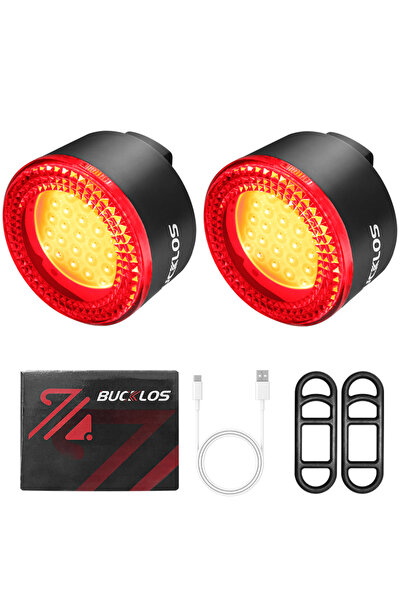 BUCKLOS Red Light-2PC COB Cycling Light Type-C Charging Bicycle Rear Lights B...