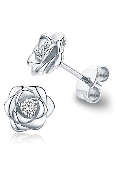 Choice E2227 Huitan Eternity Flower Stud Earrings with CZ Romantic Rose Ear A...