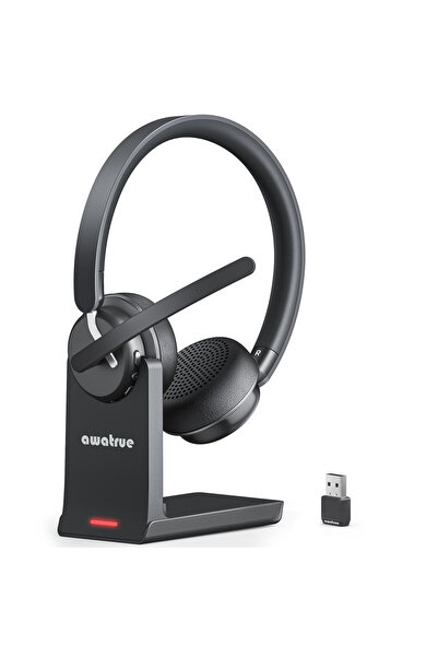 Choice black Awatrue Wireless Headset Bluetooth Headset with AI Noise Cancell...