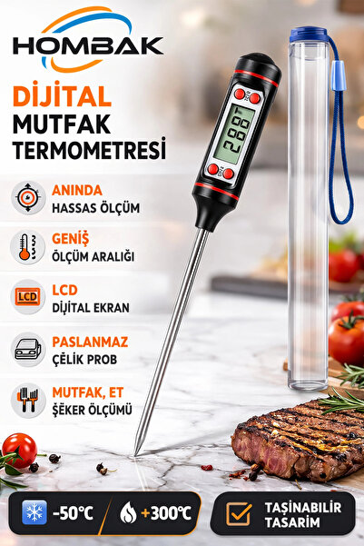 Hombak Mama Sıcaklık Ölçüm Süt Isı Ölçer Gıda Derece Ölçer Termometre Dijital...