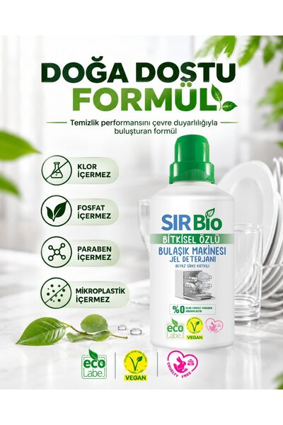 SIR Bio Bio Bitki Özlü Bulaşık Makinesi Deterjanı 1000 Ml 40 Yıkama