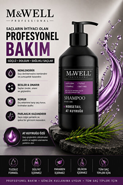M&Well At Kuyruğu Özlü Profesyonel Tuzsuz Şampuan