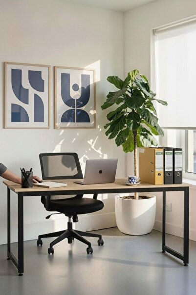 KODIGU 160x60 CM MEVİ ÇALIŞMA MASASI – AYARLANABİLİR METAL AYAKLI MODERN ÇALI...