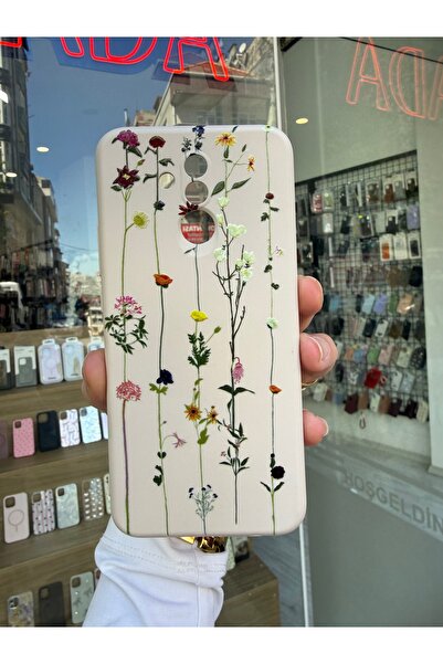 OVADA Huawei Mate 20 Lite Uyumlu Sarmaşık Ve Çiçek Desenli Silikon Telefon Kı...