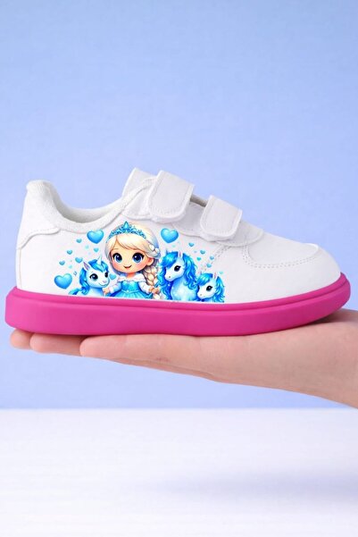 archiepet ροζ σόλα, μπλε παιδικά αθλητικά παπούτσια με στάμπα πριγκίπισσας αλ...