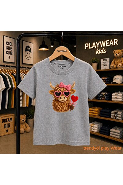 playwear Πλεκτό μπλουζάκι με σχέδιο Horn Heart Glasses, 100% παιδικό unisex μ...