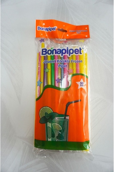 GenelTedarik Thick Straws 50 X 5 Pack (250 Pieces) Gelatin Wrapped Straws Fro...