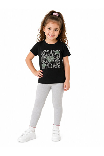 ModaPlaza Tricou din bumbac pieptănat brodat My Love pentru fete 11101