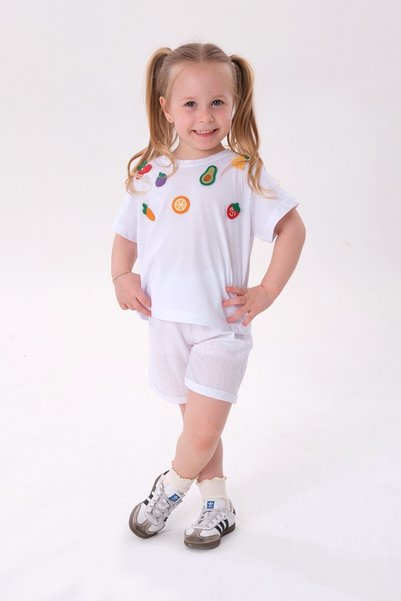 Sweet Luna Fruit detailed two-piece set - white