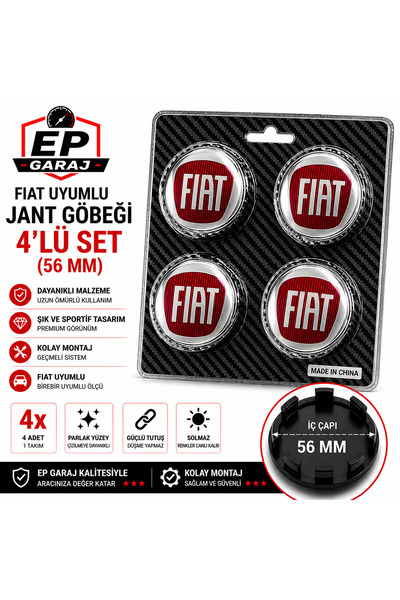 EP GARAJ OTOMOTİV FIAT UYUMLU JANT GÖBEĞİ – 4’LÜ SET (56 MM)