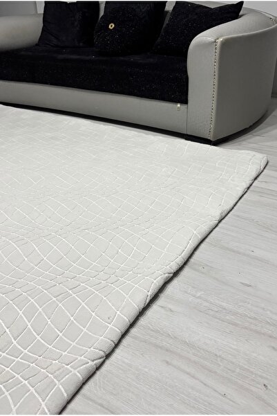 Muensu Sade Krem 6 Metre Kare Halı Örtüsü Polar Halı Örtüsü, Welsoft Kabartma...