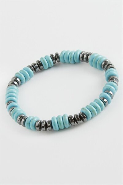 ZERO LAND Gldisptm Hematite Turquoise (20030) Natural Stone Bracelet-Turquoise