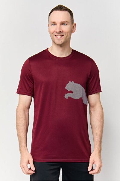 Puma Men Sportswear Fit Short Sleeve Training T-Shirt, Maroon