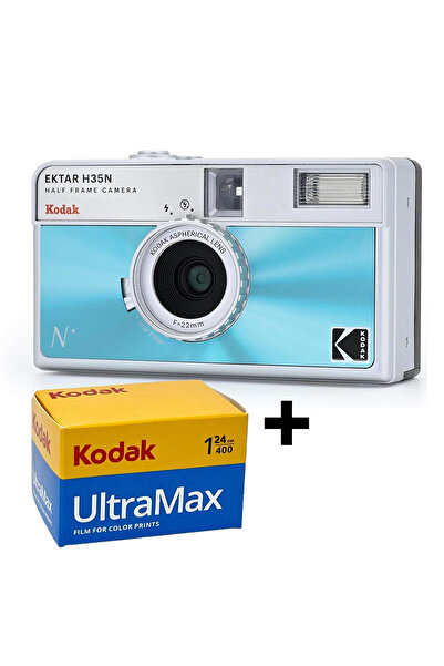 Kodak EKTAR H35N 35mm Filmli Fotoğraf Makinesi-Sırlı Mavi+ULTRAMAX24FILM İLK ...