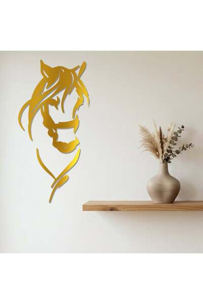 KHUBARA' AL-ALWAN منحوتة أكريليك - حصان - AC-312026016- - ذهبي مقاس 80x40