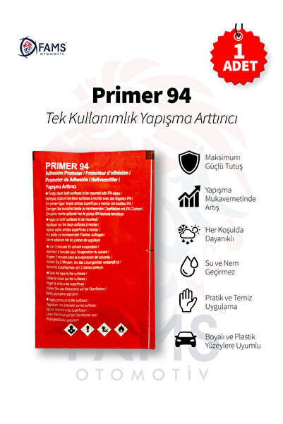 FAMS OTO AKSESUAR Primer 94 Çift Taraflı Bant için Yapışma Arttırıcı/Kuvvetle...