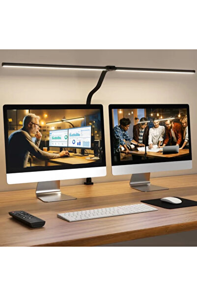 Nobrand 24W Dimmable Double Head LED Desk Lamp – Black