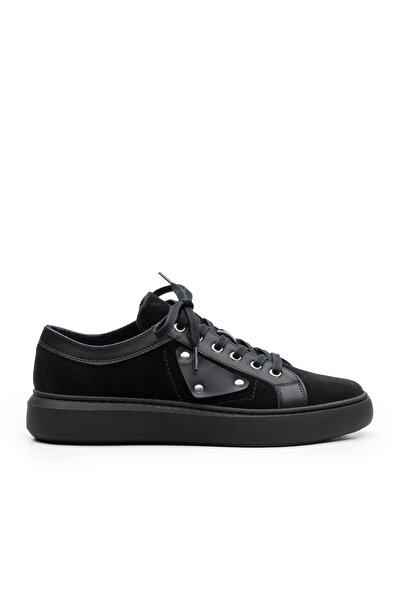 UrbanShoes Sneakers damă din piele naturală, Leofex - 309 negru velur+box