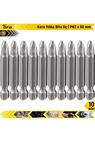 GFB Kare Yıldız Bits Uç I Ph2 x 50 mm 10 Adet