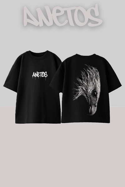 Anetos Μπλουζάκι με σχέδιο Eagle Sketch, με στάμπα στην πλάτη, από βαμβάκι, μ...
