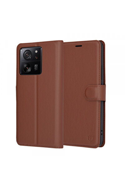 Stef's Cat Husa pentru Xiaomi 13T Pro / 13T, Stef's Cat, Leather Folio, Maro