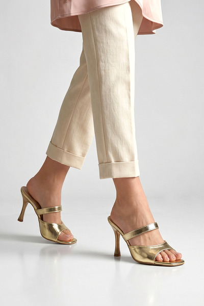 Fiore Ayakkabı Elanor Flexible Soft Non-Slip Sole (8 cm) Gold Metallic Single...