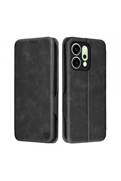 Stef's Cat Θήκη για Oppo Reno14, Γάτα του Στεφ, Ασφαλές Πορτοφόλι Plus, Μαύρο