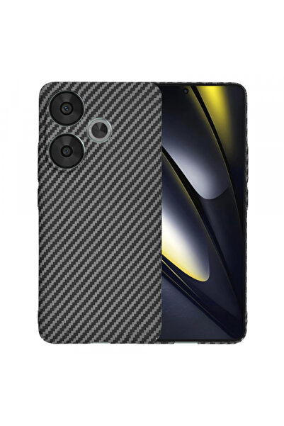 Techsuit Калъф за Xiaomi Poco F6, Techsuit, Карбонов фиброкалъф, Черен