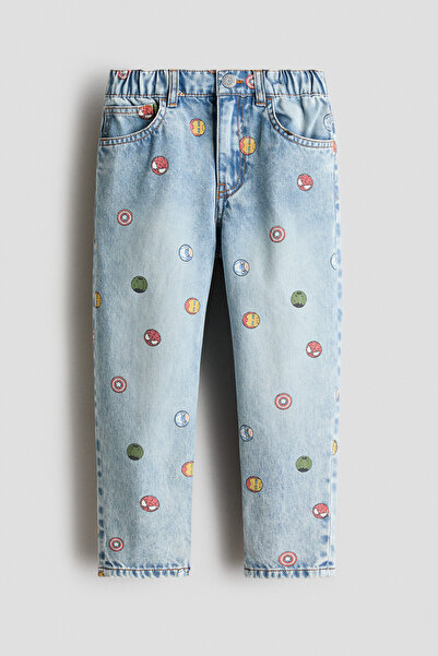 H&M Baskılı Kot Pantolon Regular Fit