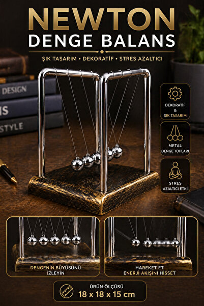 Tamsena Store Büyük Boy Newton Denge Balans Dekoratif Metal Toplu Masa Üstü O...