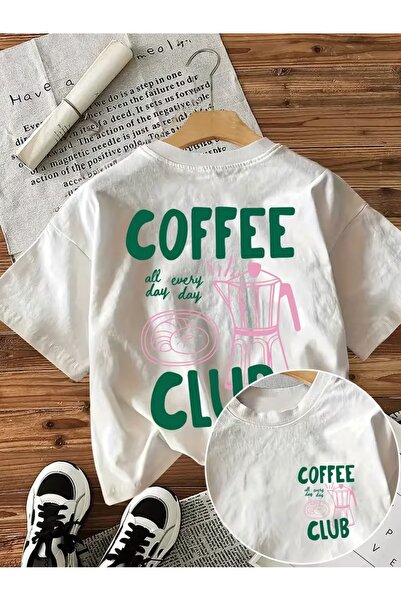 AEMİ Μπλουζάκι Unisex Coffee Club με στάμπα Oversize
