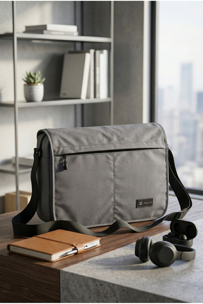 Catwins Γκρι Unisex τσάντα Messenger για φορητό υπολογιστή Macbook Tablet, τσ...