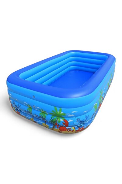 DEMAHO Piscină Gonflabilă Familială — 180×125×54 cm, 3 inele, PVC Rezistent
