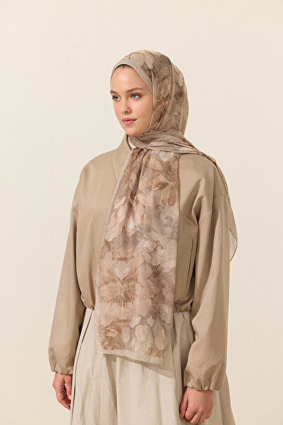 cs camellia scarf Aveline Μαλακό Βαμβακερό Σάλι - Άμμος
