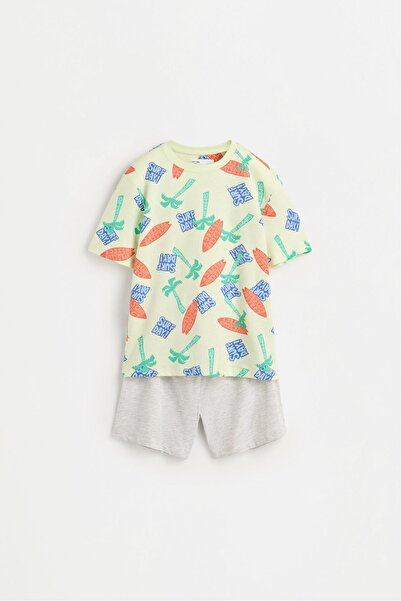 LEFTIES Desenli kısa pijama takımı