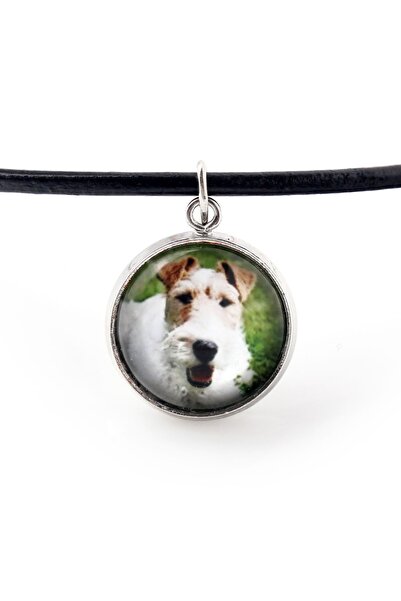 Art - Dog Fox Terrier Wire - pandantiv pentru colier cu fotografia ta, lucrat...