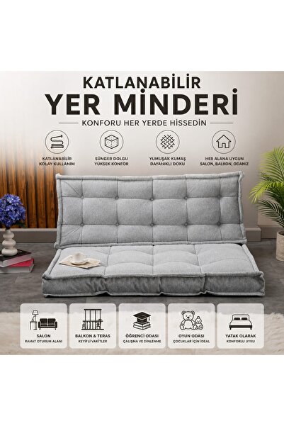 COLORMİX Katlanabilir Yer Minderi 130x70 cm Çok Amaçlı Zemin Minderi